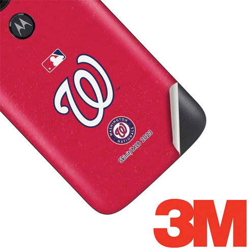 MLB Washington Nationals - Solid Distressed Moto E5 Play Skin