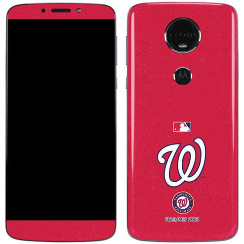 MLB Washington Nationals - Solid Distressed Moto E5 Plus Skin