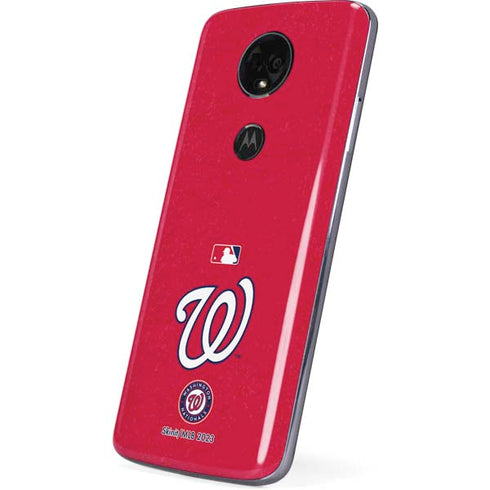 MLB Washington Nationals - Solid Distressed Moto E5 Plus Skin