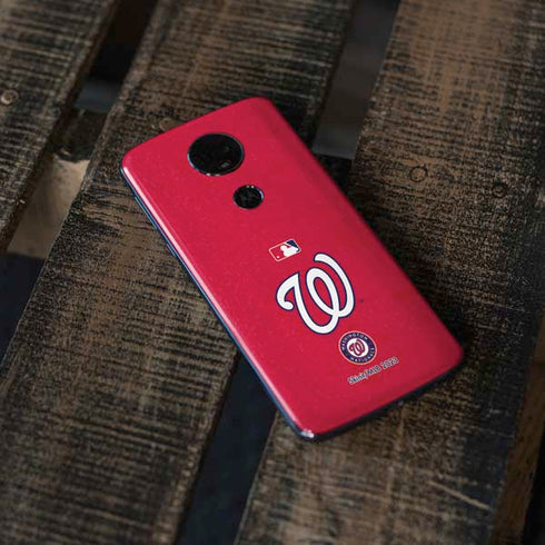 MLB Washington Nationals - Solid Distressed Moto E5 Plus Skin