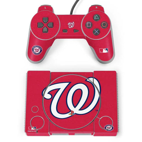 MLB Washington Nationals - Solid Distressed PlayStation Classic Bundle Skin