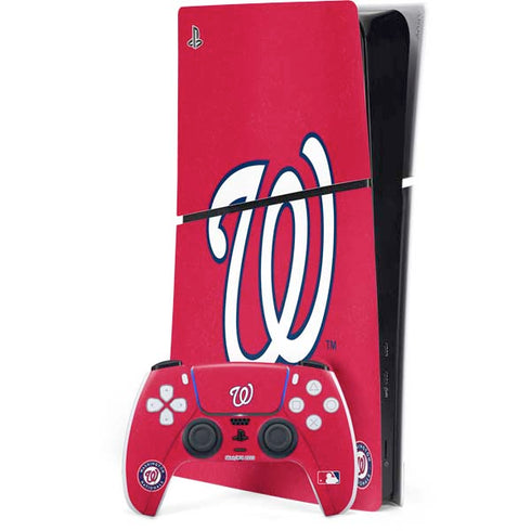 MLB Washington Nationals - Solid Distressed PS5 Slim Digital Edition Bundle Skin