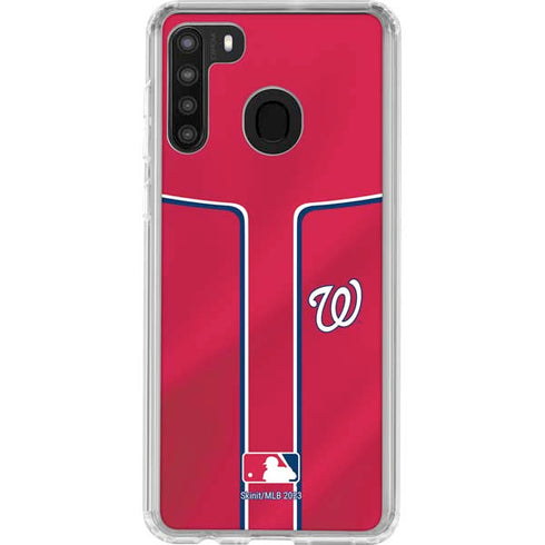 MLB Washington Nationals Alternate Jersey Galaxy A21 Clear Case