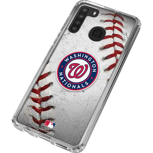 MLB Washington Nationals Game Ball Galaxy A21 Clear Case