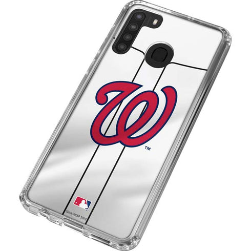 MLB Washington Nationals Home Jersey Galaxy A21 Clear Case