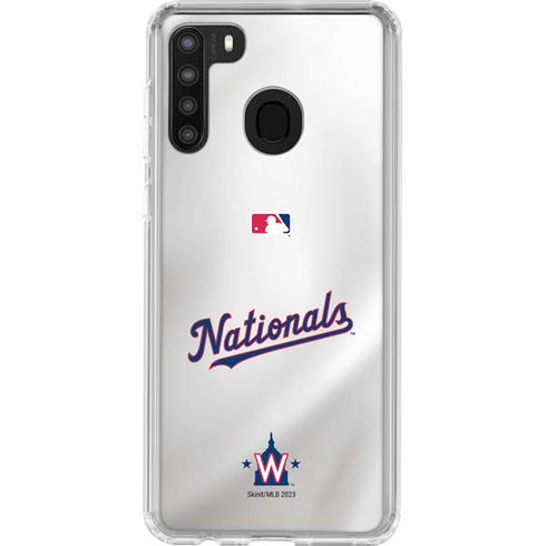 MLB Washington Nationals Home Jersey Galaxy A21 Clear Case