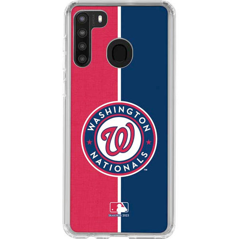 MLB Washington Nationals Split Galaxy A21 Clear Case