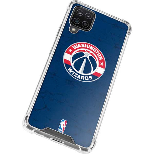 NBA Washington Wizards Blue Distressed Galaxy A12 Clear Case
