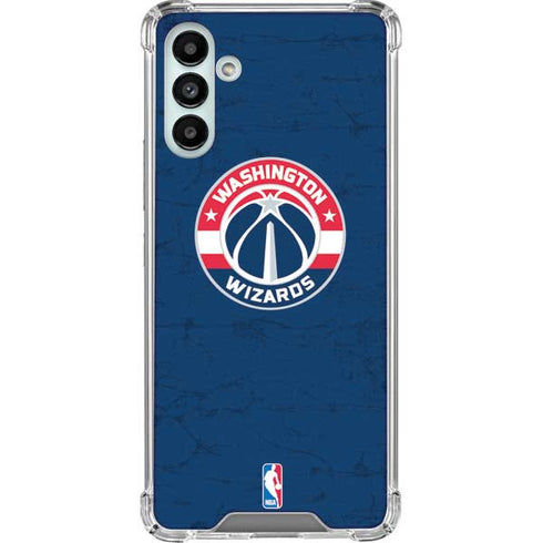 NBA Washington Wizards Blue Distressed Galaxy A13 5G Clear Case