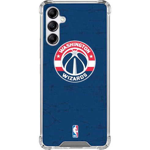 NBA Washington Wizards Blue Distressed Galaxy A15 5G Clear Case