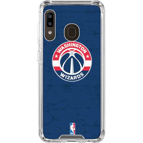 NBA Washington Wizards Blue Distressed Galaxy A30 Clear Case