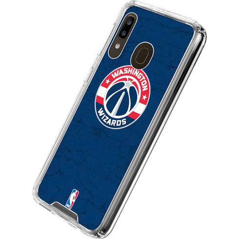 NBA Washington Wizards Blue Distressed Galaxy A30 Clear Case