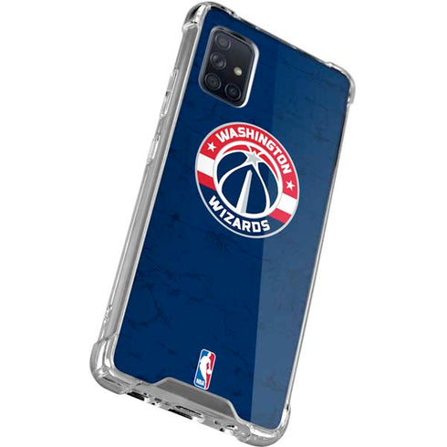 NBA Washington Wizards Blue Distressed Galaxy A51 5G Clear Case