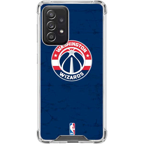 NBA Washington Wizards Blue Distressed Galaxy A52 5G Clear Case
