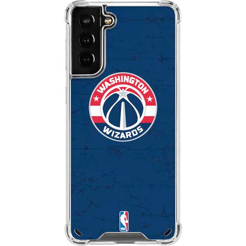 NBA Washington Wizards Blue Distressed Galaxy S21 Plus 5G Clear Case