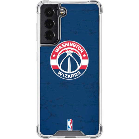 NBA Washington Wizards Blue Distressed Galaxy S22 Clear Case