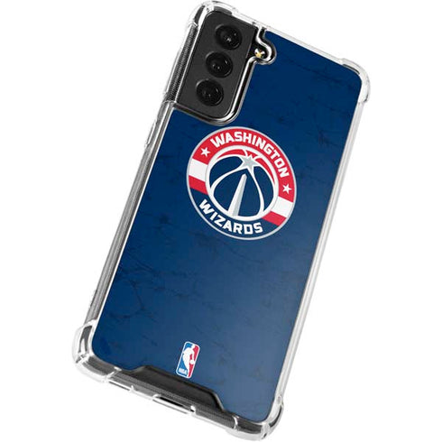 NBA Washington Wizards Blue Distressed Galaxy S22 Plus Clear Case