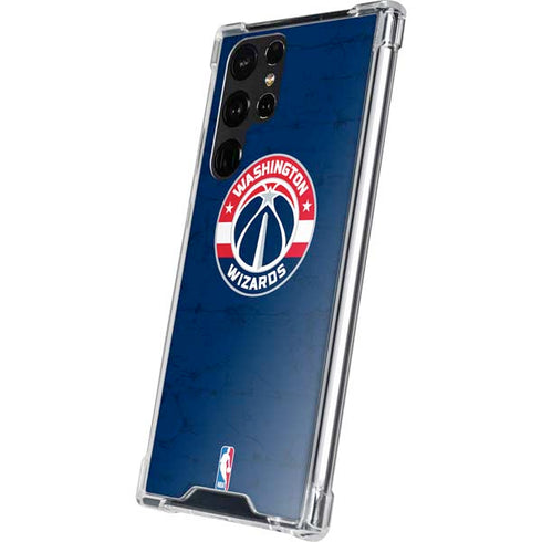 NBA Washington Wizards Blue Distressed Galaxy S22 Ultra Clear Case