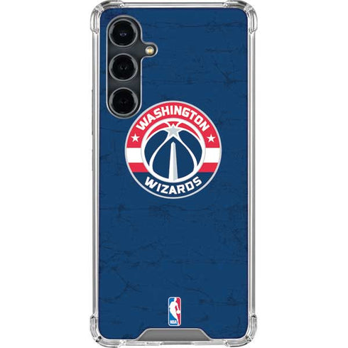 NBA Washington Wizards Blue Distressed Galaxy S23 FE Clear Case