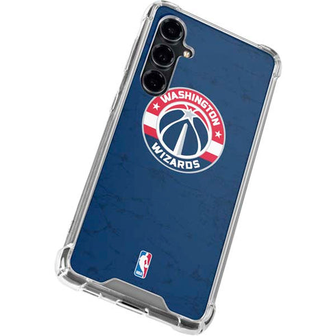 NBA Washington Wizards Blue Distressed Galaxy S23 FE Clear Case