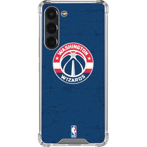 NBA Washington Wizards Blue Distressed Galaxy S23 Plus Clear Case