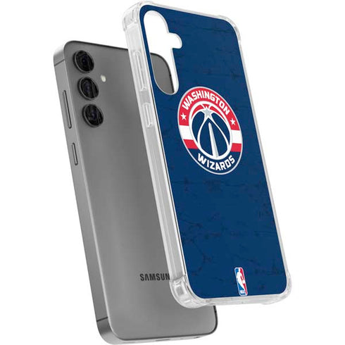 NBA Washington Wizards Blue Distressed Galaxy S24 Plus Clear Case