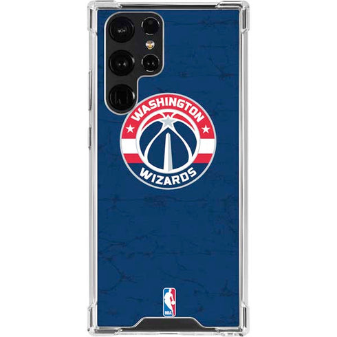 NBA Washington Wizards Blue Distressed Galaxy S24 Ultra Clear Case