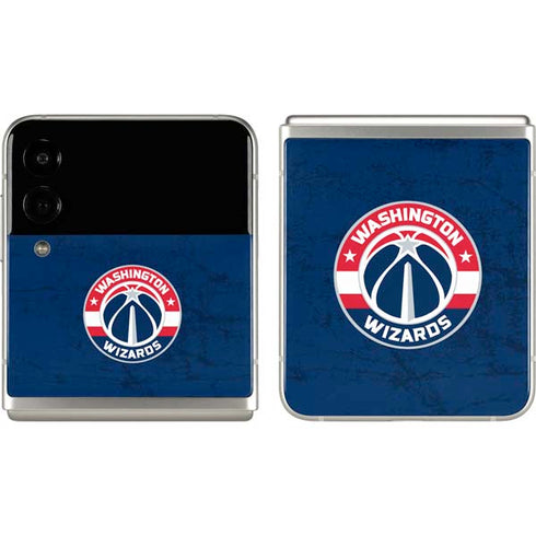NBA Washington Wizards Blue Distressed Galaxy Z Flip3 5G Skin