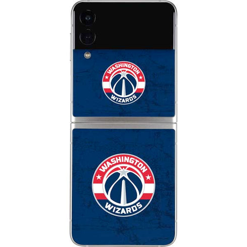NBA Washington Wizards Blue Distressed Galaxy Z Flip3 5G Skin