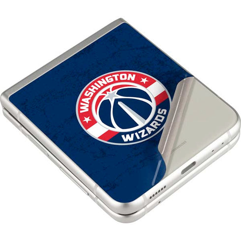 NBA Washington Wizards Blue Distressed Galaxy Z Flip3 5G Skin