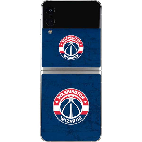 NBA Washington Wizards Blue Distressed Galaxy Z Flip4 5G Skin
