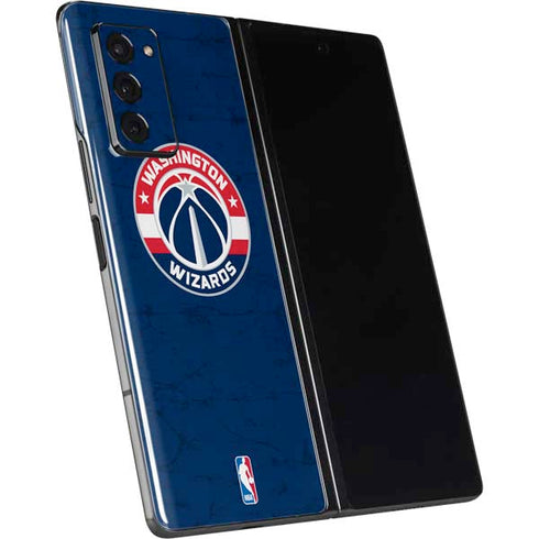 NBA Washington Wizards Blue Distressed Galaxy Z Fold2 5G Skin
