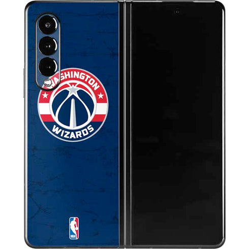 NBA Washington Wizards Blue Distressed Galaxy Z Fold3 5G Skin