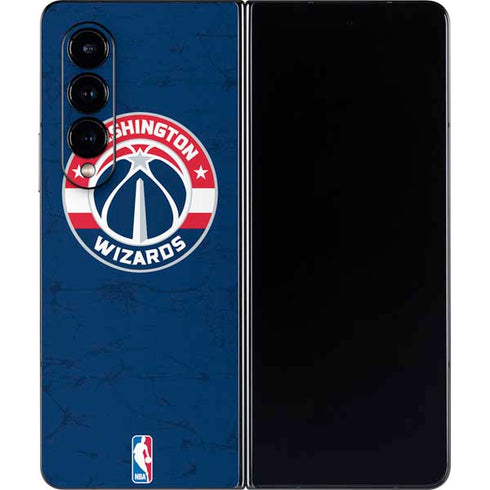 NBA Washington Wizards Blue Distressed Galaxy Z Fold4 5G Skin