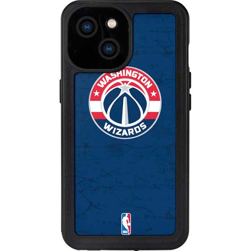 NBA Washington Wizards Blue Distressed iPhone 13 Mini Waterproof Case