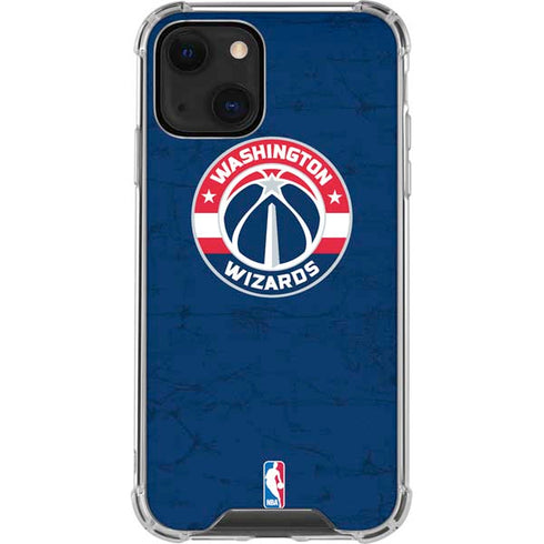 NBA Washington Wizards Blue Distressed iPhone 14 Clear Case