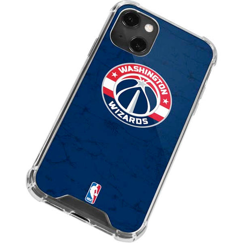 NBA Washington Wizards Blue Distressed iPhone 15 Plus Clear Case