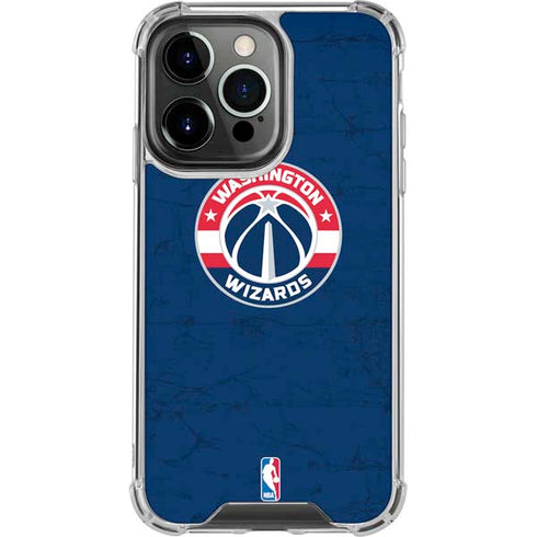 NBA Washington Wizards Blue Distressed iPhone 14 Pro Clear Case