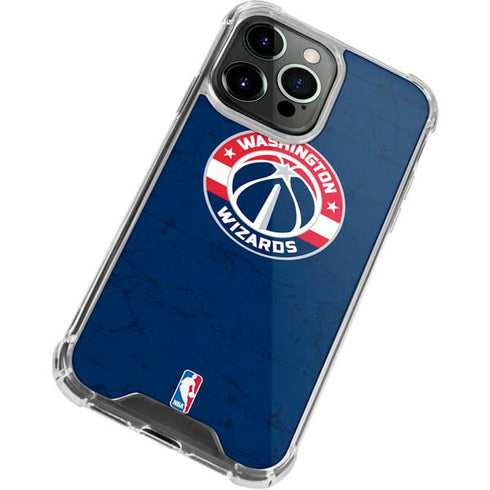 NBA Washington Wizards Blue Distressed iPhone 14 Pro Clear Case