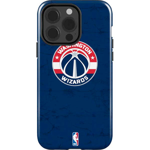 NBA Washington Wizards Blue Distressed iPhone 15 Pro Impact Case