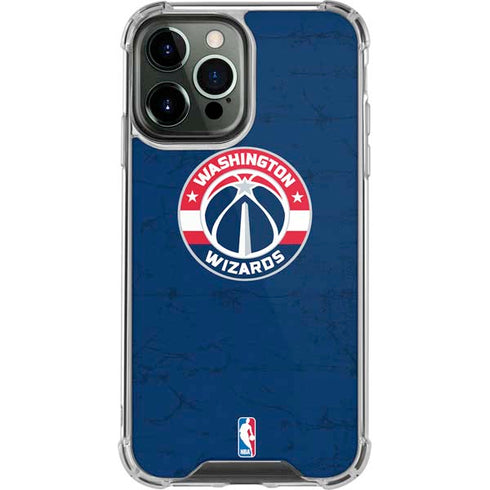 NBA Washington Wizards Blue Distressed iPhone 14 Pro Max Clear Case