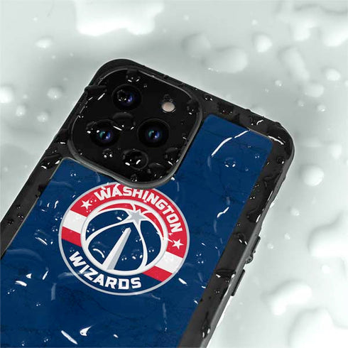 NBA Washington Wizards Blue Distressed iPhone 15 Pro Waterproof Case