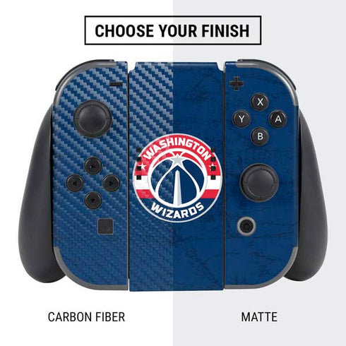 NBA Washington Wizards Blue Distressed Nintendo Switch Bundle Skin