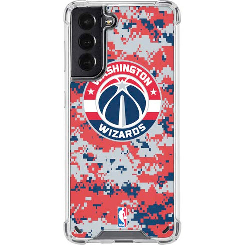 NBA Washington Wizards Camo Digi Galaxy S21 5G Clear Case