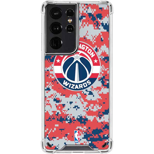 NBA Washington Wizards Camo Digi Galaxy S21 Ultra 5G Clear Case