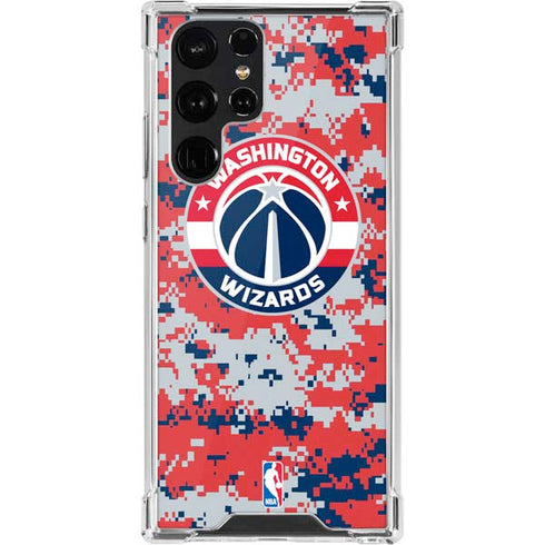 NBA Washington Wizards Camo Digi Galaxy S22 Ultra Clear Case