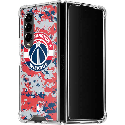NBA Washington Wizards Camo Digi Galaxy Z Fold4 5G Clear Case