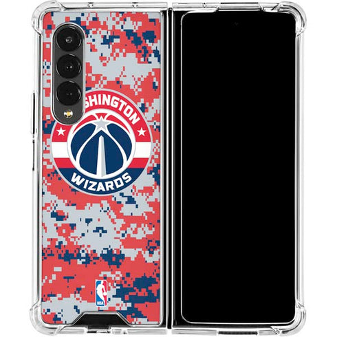 NBA Washington Wizards Camo Digi Galaxy Z Fold4 5G Clear Case