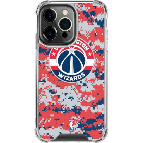 NBA Washington Wizards Camo Digi iPhone 14 Pro Clear Case