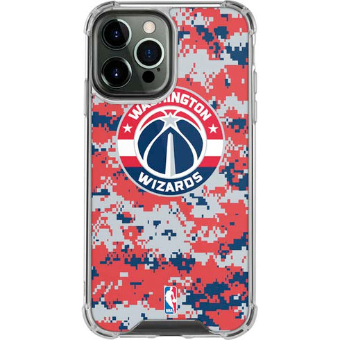 NBA Washington Wizards Camo Digi iPhone 14 Pro Max Clear Case